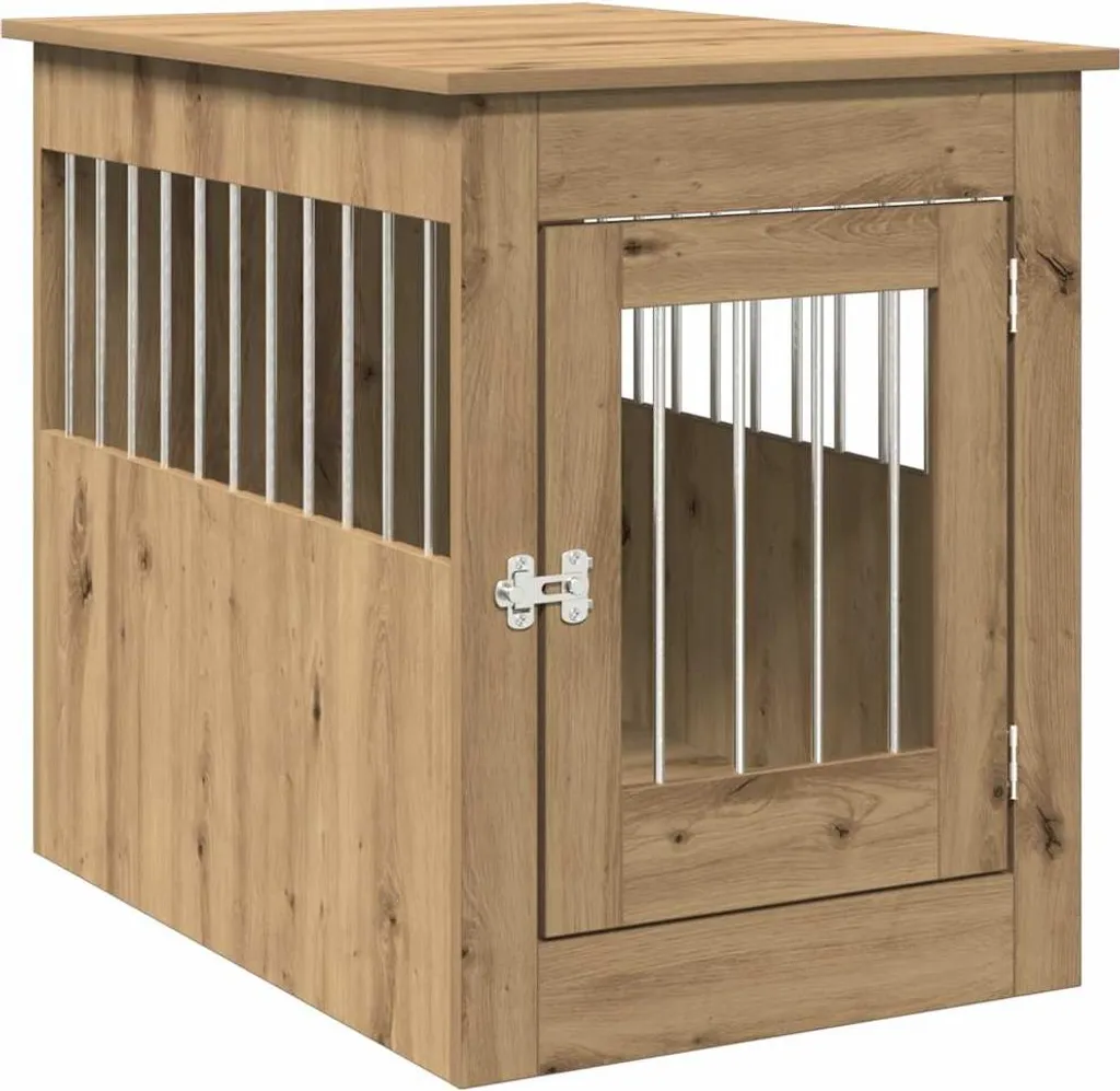 vidaXL Gabbia Cani Arredamento Rovere Artisan 55x80x68cm | Mobile Cane