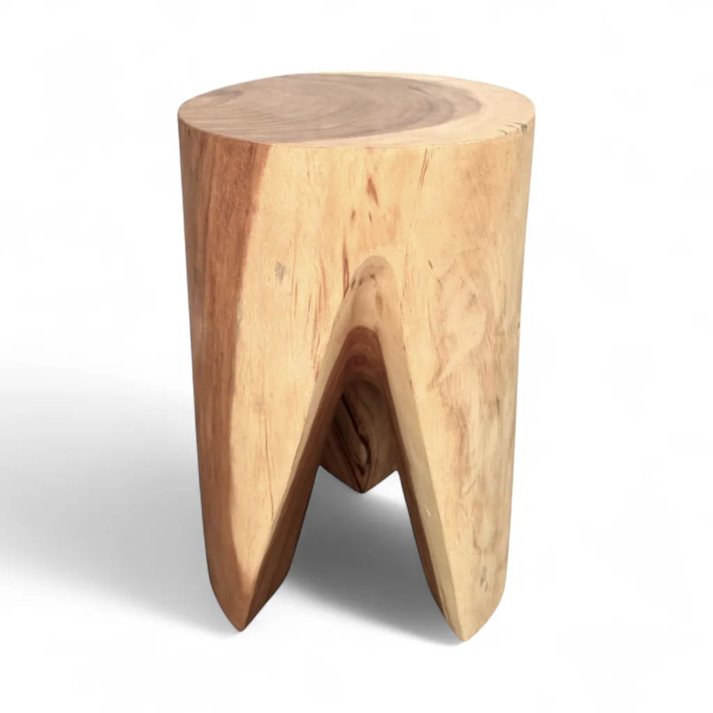 Sgabello Etnico Suar 45cm - Tavolino Artigianale per Arredo Boho-Chic