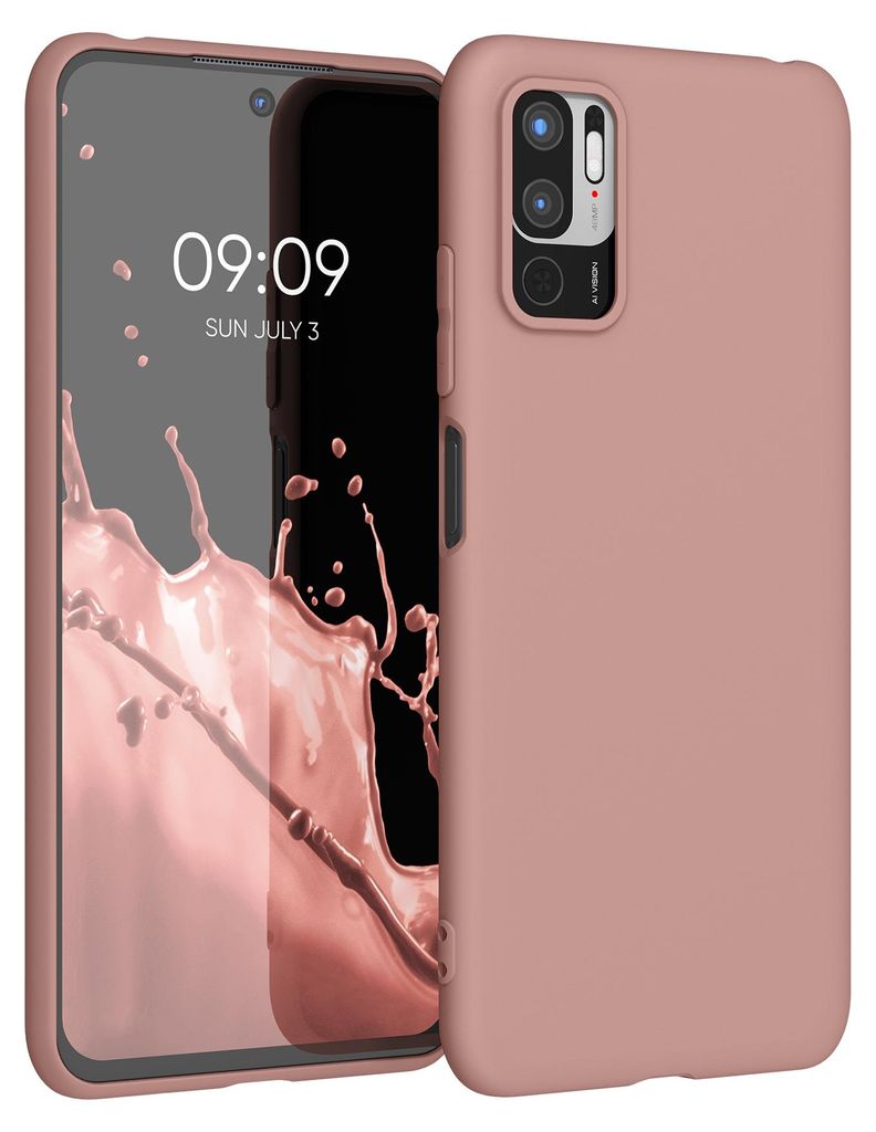 kwmobile Handyhülle für Xiaomi Redmi Note 10 5G Hülle - TPU Case - Kabelloses Laden - Schutzhülle Cover in Winter Rose