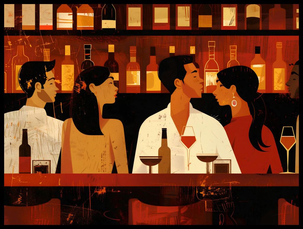 Poster 80x60cm Treffen bei Wein