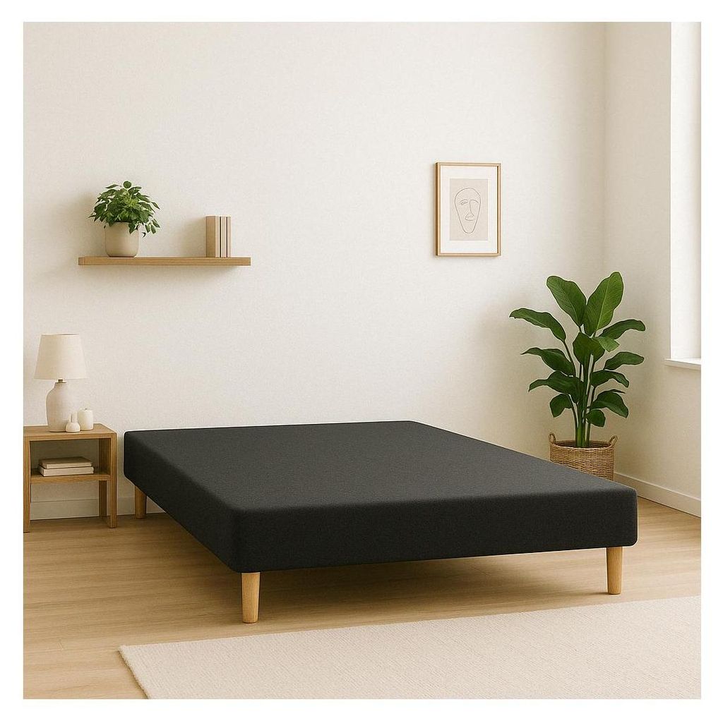 SOMMIER TAPISSIER NOIR 120x190 cm | FABRICATION FRANÇAISE Image du produit 