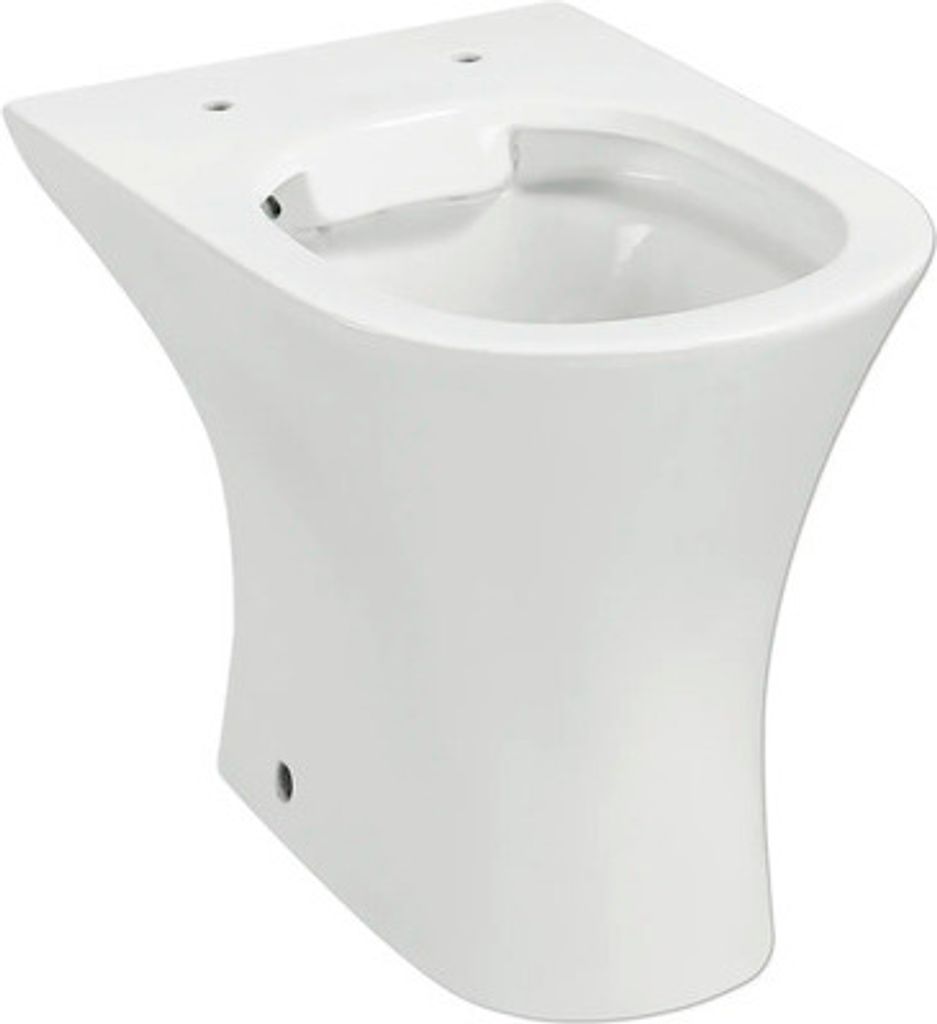 Stand-WC Rekia Tiefspüler ohne Spülrand Abgang waagerecht weiß glänzend ohne WC-Sitz 1276913