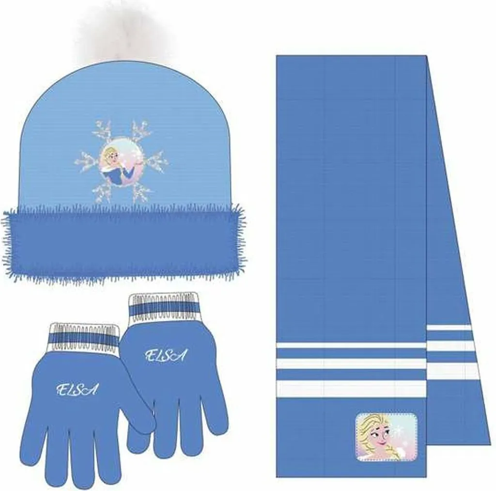 Offerta Set Invernale Frozen: Cappello e Guanti Blu per Ragazze