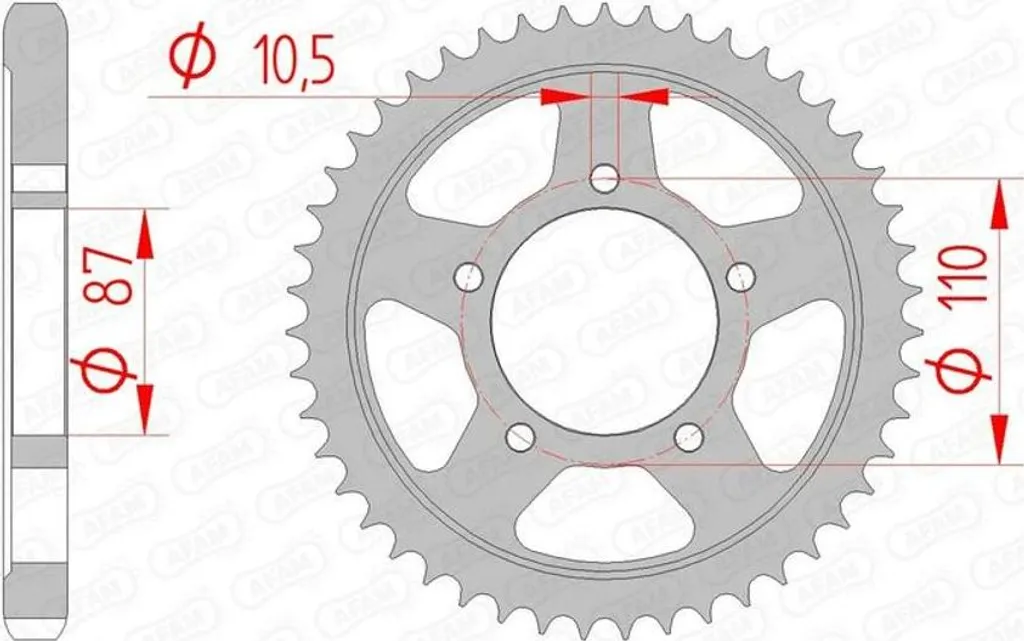 Pignone posteriore standard AFAM in acciaio 14601 - 530