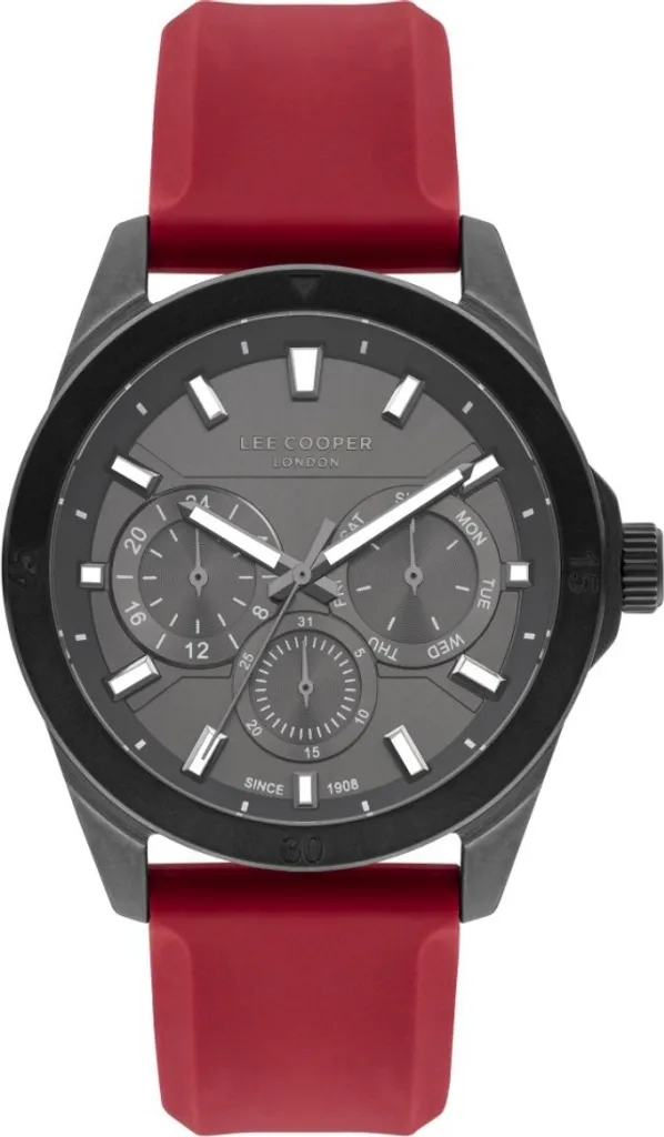 Montre Lee Cooper LC07626.668 Cadran Rouge avec Mouvement Quartz Précis