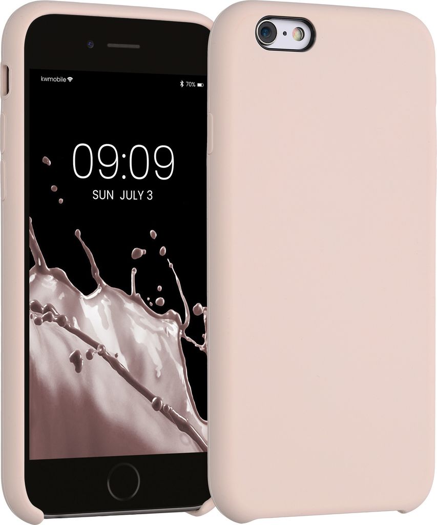 kwmobile Hülle kompatibel mit Apple iPhone 6 / 6S Hülle - Silikon Handy Case - Handyhülle weiche Oberfläche - kabelloses Laden - Coconut Swirl