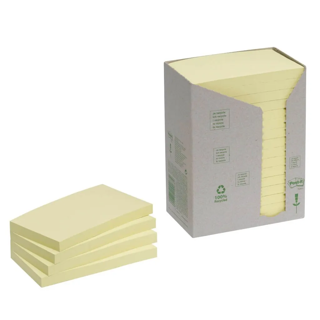Post-it 655-1T Giallo Riciclato 76x127mm - Tower Pack 16 Pezzi 3M