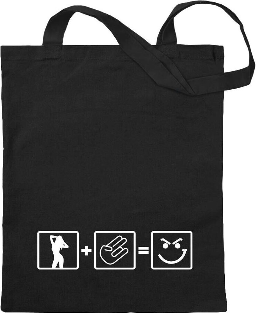 Kiwistar - Baumwolltasche - schwarz - Shocker Formel Motiv 2 - Tragetasche Stoffbeutel Umhängetasche Langer Henkel