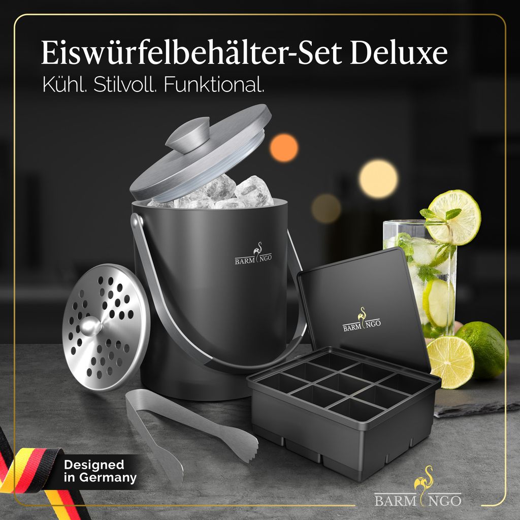 Edelstahl Eiswürfelbehälter mit Deckel