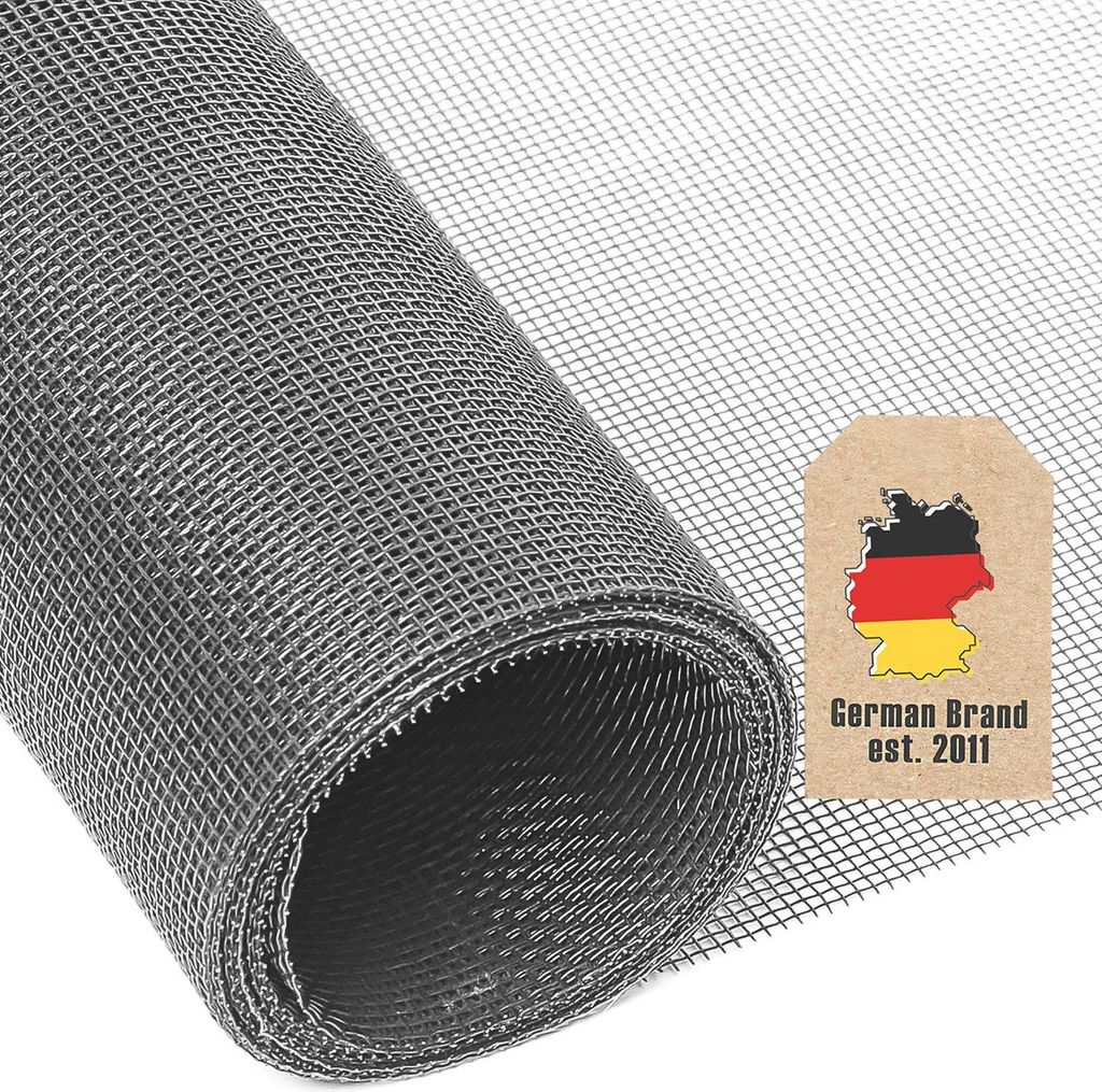 Intirilife Fliegennetz aus Fiberglas Grau Meterware Breite Produktbild 