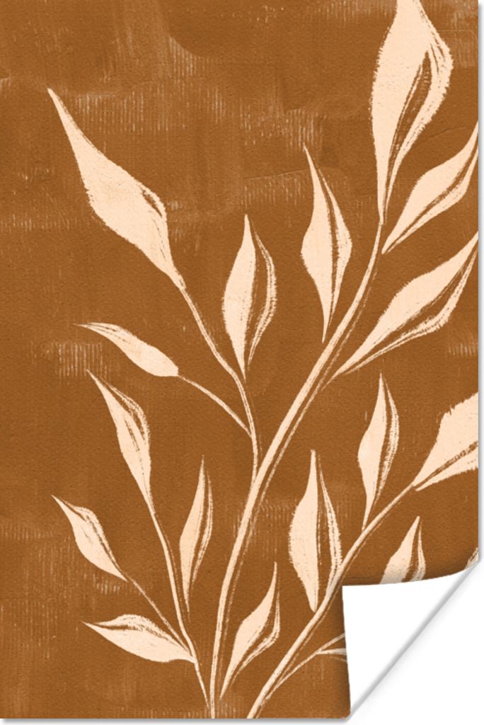 MuchoWow Poster Pflanzen - Blätter - Bohème - Vintage 80x120 cm - Papierdruck