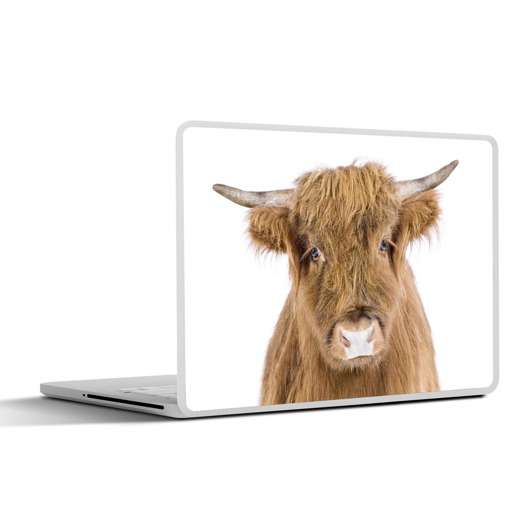 MuchoWow Laptop Aufkleber Sticker Cover Schottischer Hochländer - Tiere - Braun - Natur 36.5x27.5 cm - Laptop-Sticker