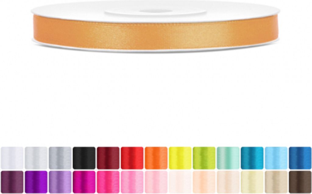 Satinband 6mm Goldbraun - 25 Meter Rolle Geschenk- & Produktbild 