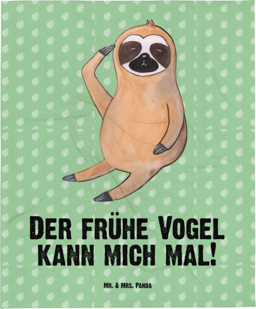 Mr. & Mrs. Panda Babydecke Faultier Vogel - Tropengrün - Geschenk, faul, Fleecedecke, Faultiere, Plaid, Schlummerdecke, Spinner, Morgenmuffel, Kin...