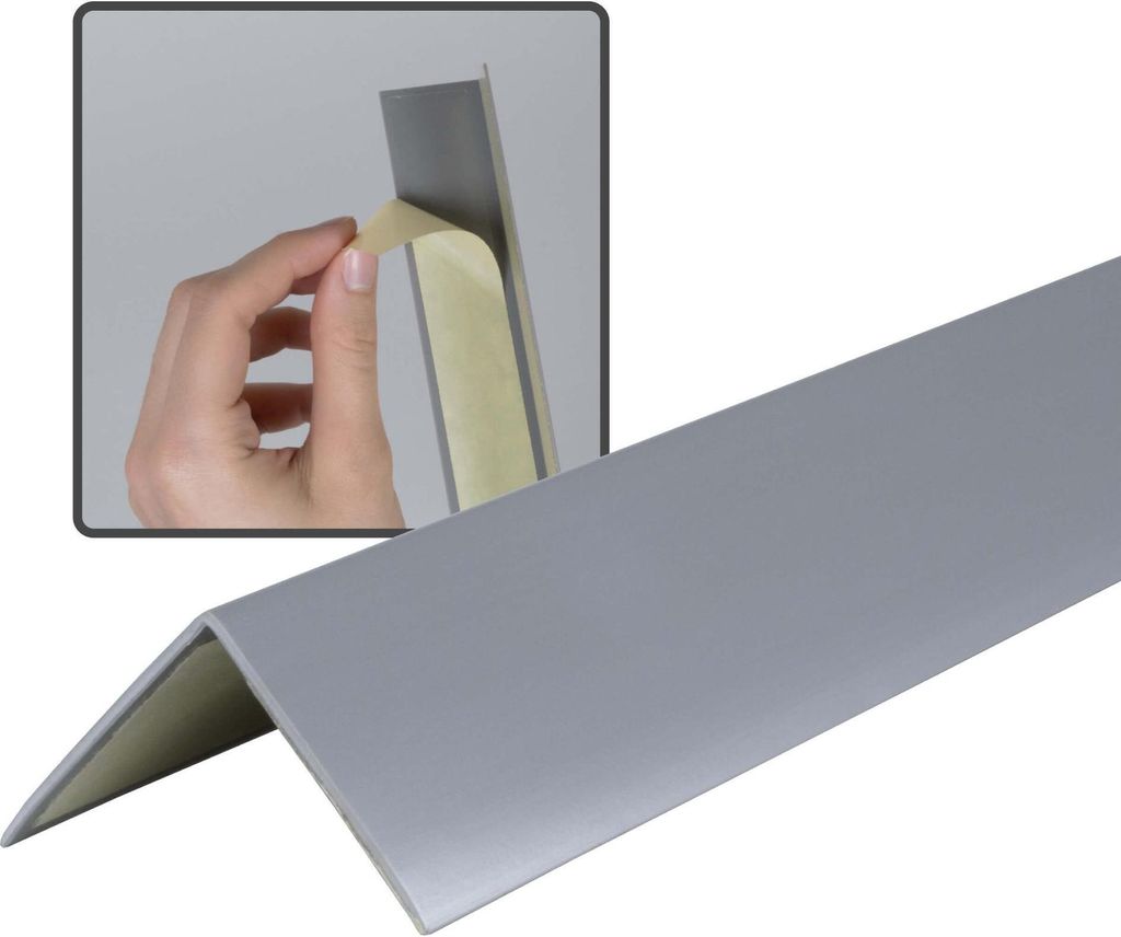 Dalsys Winkelprofil selbstklebend PVC 30x30mm, 100cm Grau Eckschutzprofil, Eckleiste, hoher Kantenschutz Wand, für Wohn- und Arbeitsbereich sowie ...