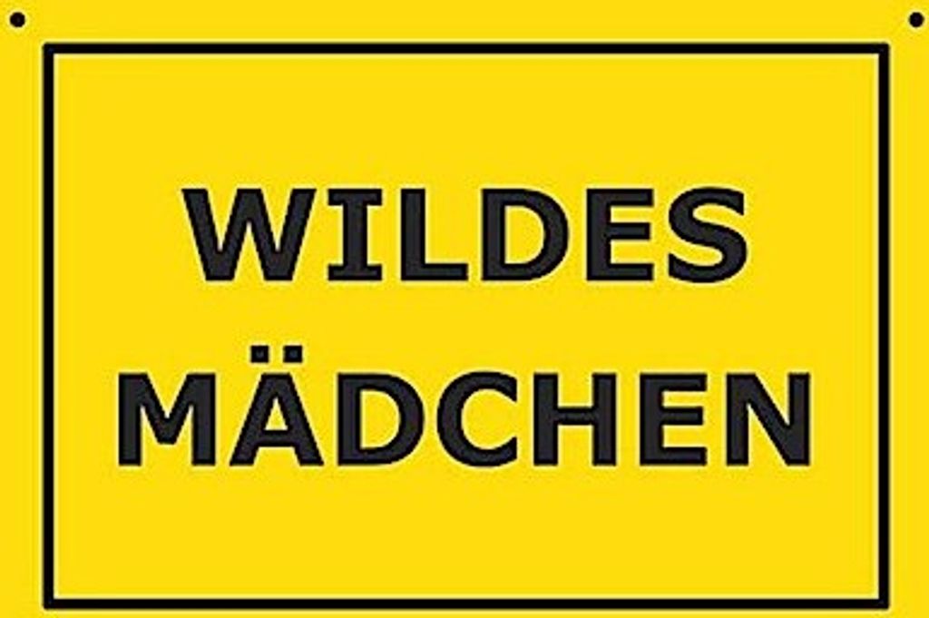 Postkarte Kunststoff +++ VERBOTENE SCHILDER von modern times +++ WILDES MÄDCHEN +++ ARTCONCEPT VERBOTENE SCHILDER