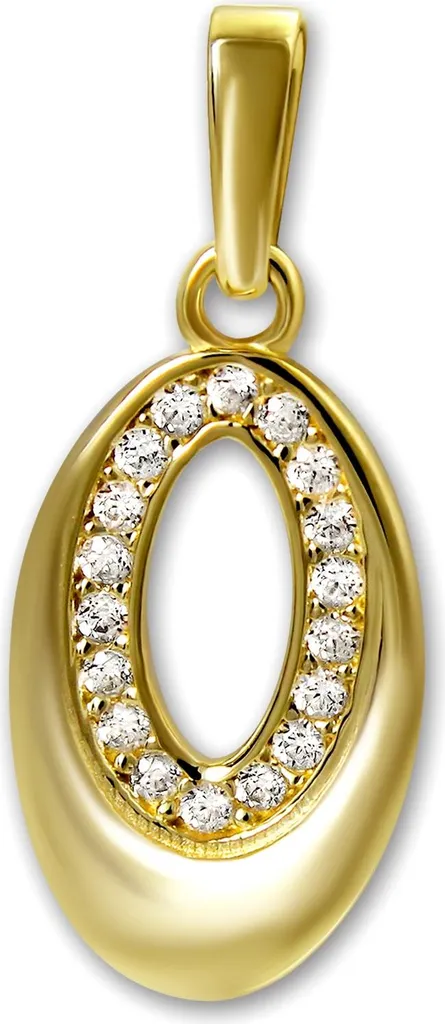 Pendentif Ovale Zirconia blanc GoldDream GDH525WY en Or 333 pour Femme