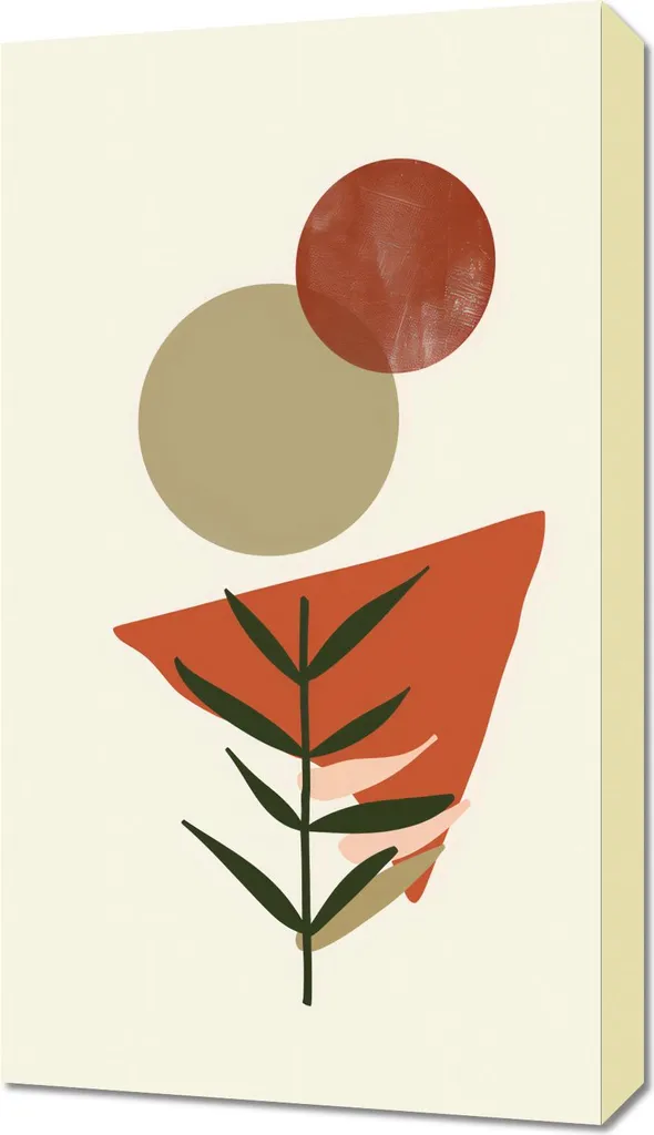 Tableau Image 40 x 70 cm en Fibres Organiques Naturelles Beige et Brun