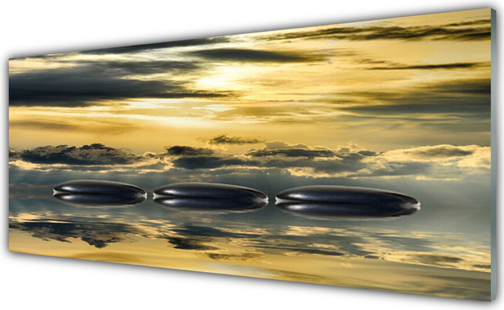 Küchenrückwand aus Glas 125x50cm Spritzschutz Steine Wasser Kunst