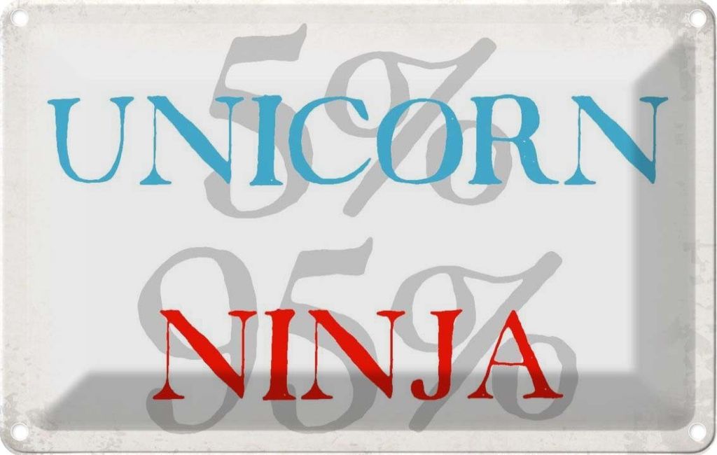 vianmo Blechschild 12x18 cm 5% unicorn 95% ninja Dekoration