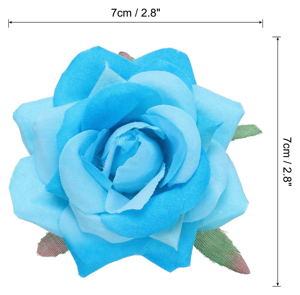6 Stš¹ck Rosenblume Haarspangen 3 Zoll Blumen Haarnadeln Blumenbrosche fš¹r Damen Haaraccessoires Seeblau