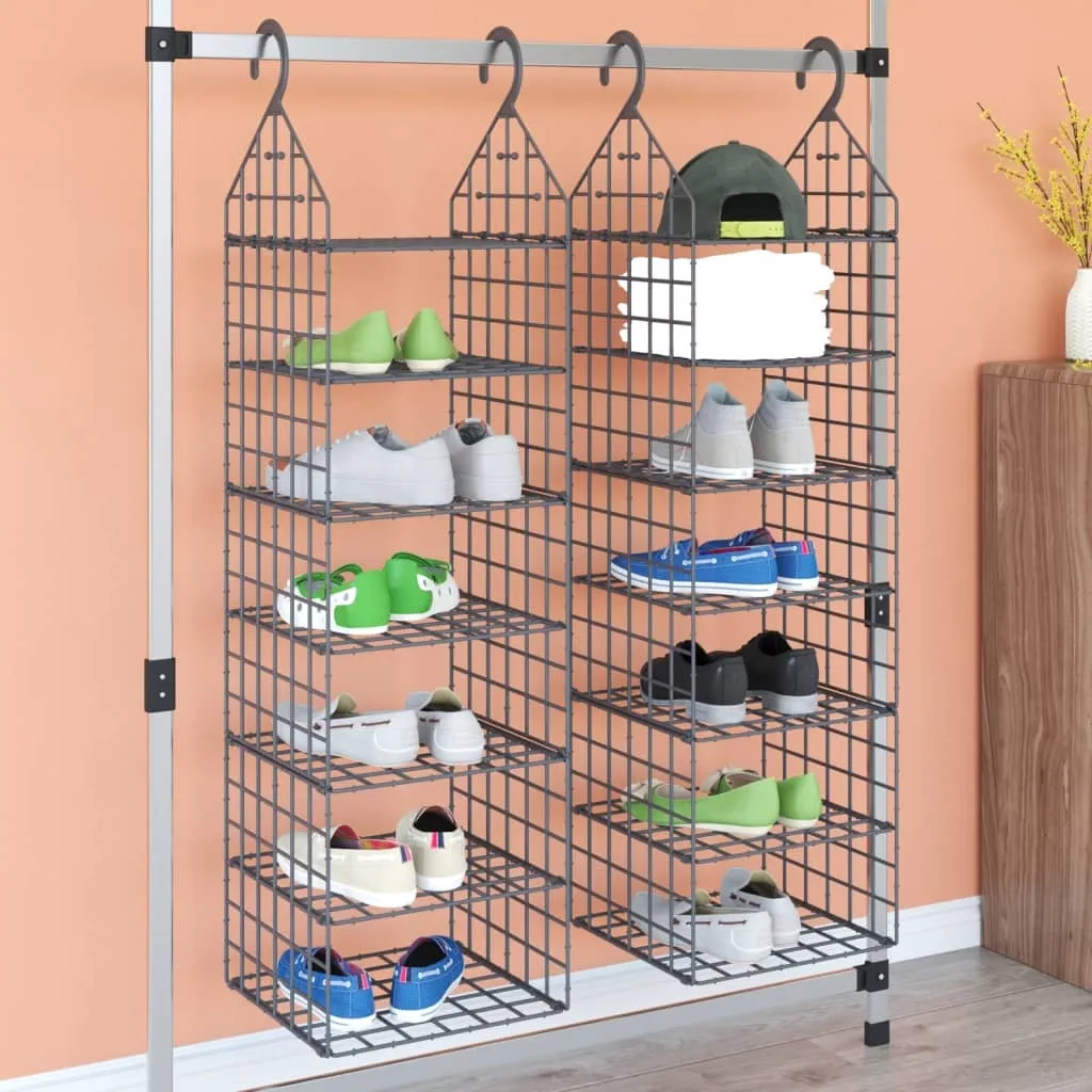 Étagères Suspendues Gain de Place pour Armoire - Pack de 2 avec 7 Casiers