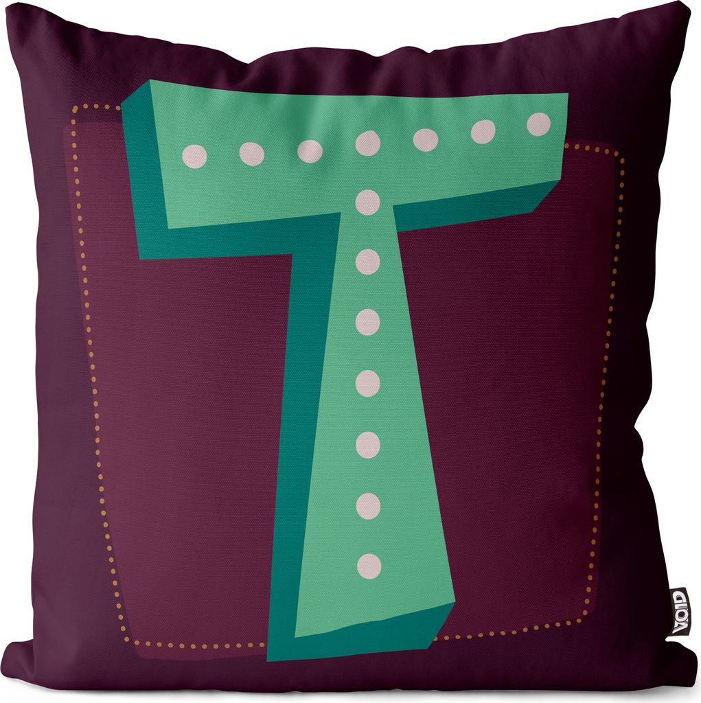 VOID T Buchstaben Vintage Initialen Kissenbezug Kissenhülle Sofakissen Kissen Deko Outdoor-Kissen Dekokissen