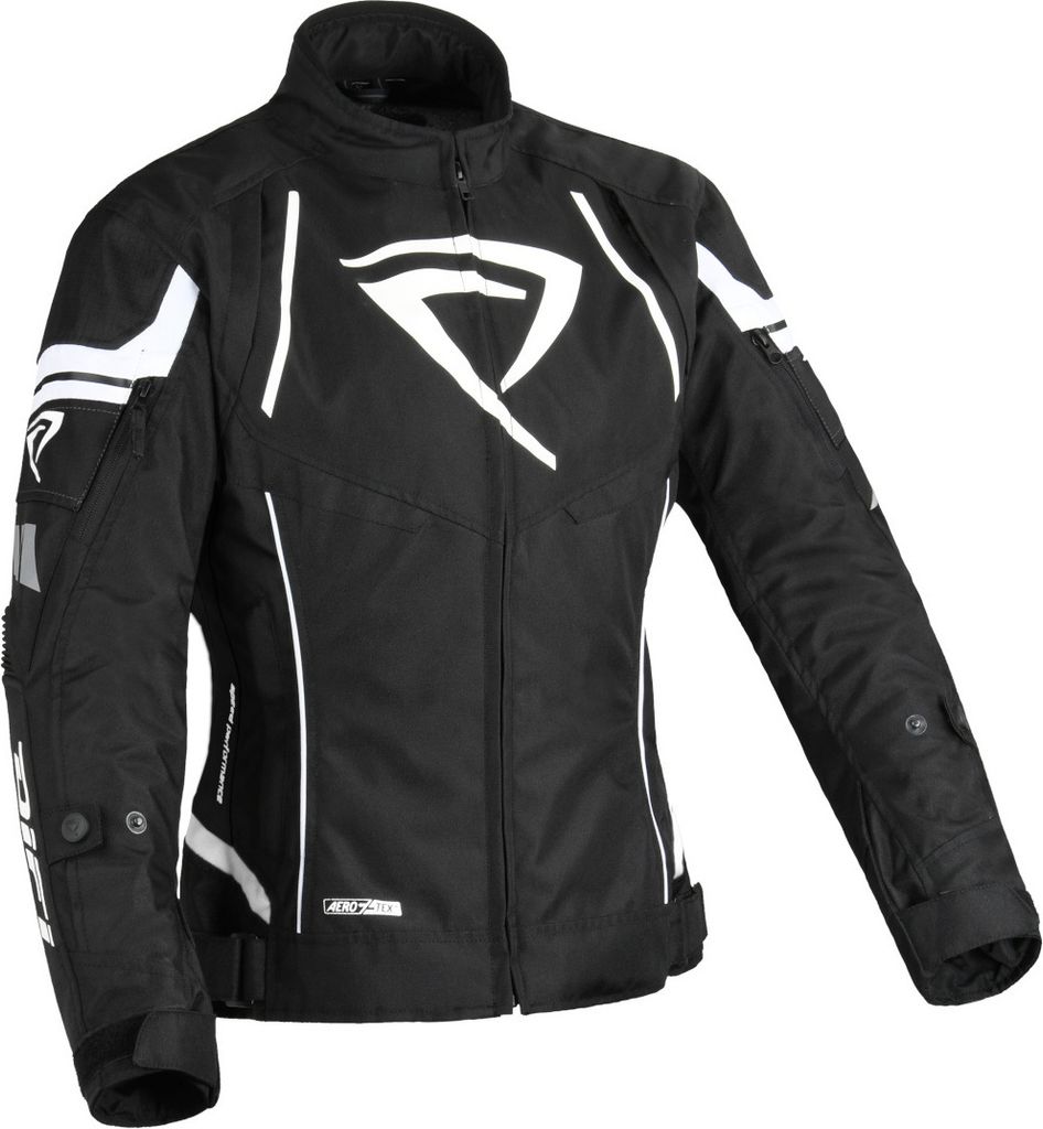 DIFI Estoril Aerotex wasserdichte Damen Motorrad Textiljacke, schwarz/weiß, L