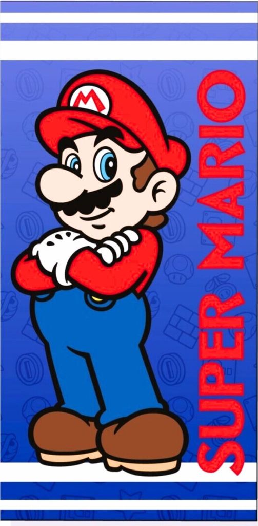 Super Mario Badetuch Strandtuch - Kinder Strandlaken 70 x 140cm Mikrofaser