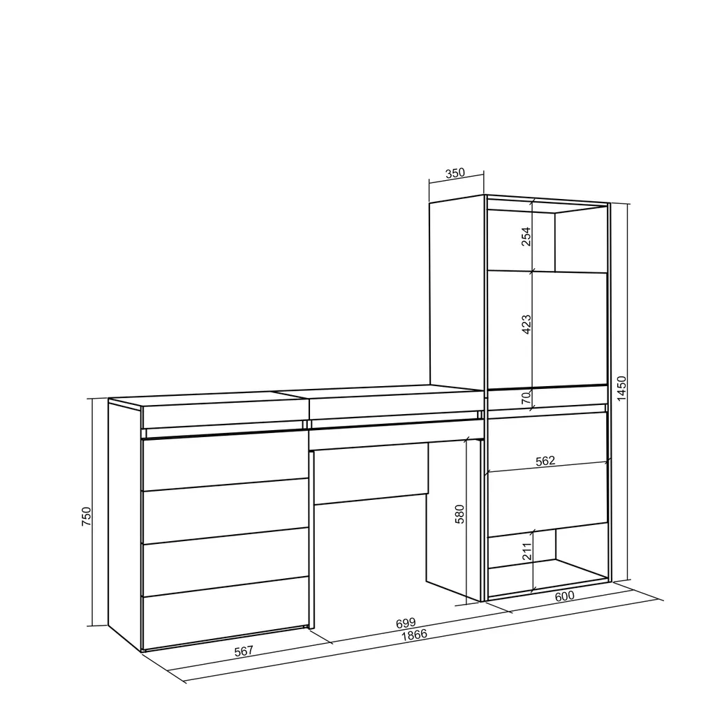 Commode meuble à chaussures COZY blanc buffet de rangement grand format - 3