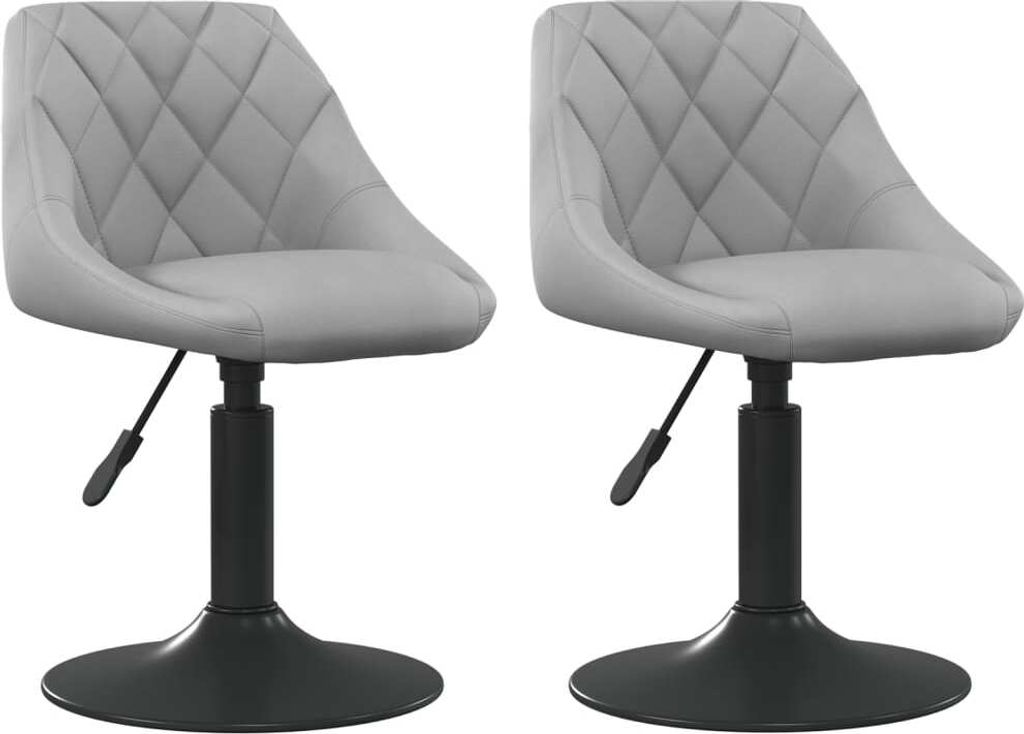 "2026 MODERNE" 2er-Set Esszimmerstuhl/Esszimmerstuhl - CLORIS - Küchenstuhl elegantes Design - Drehbar Hellgrau Samt - 46x44x(62,5-77,5)cm - Esszi...