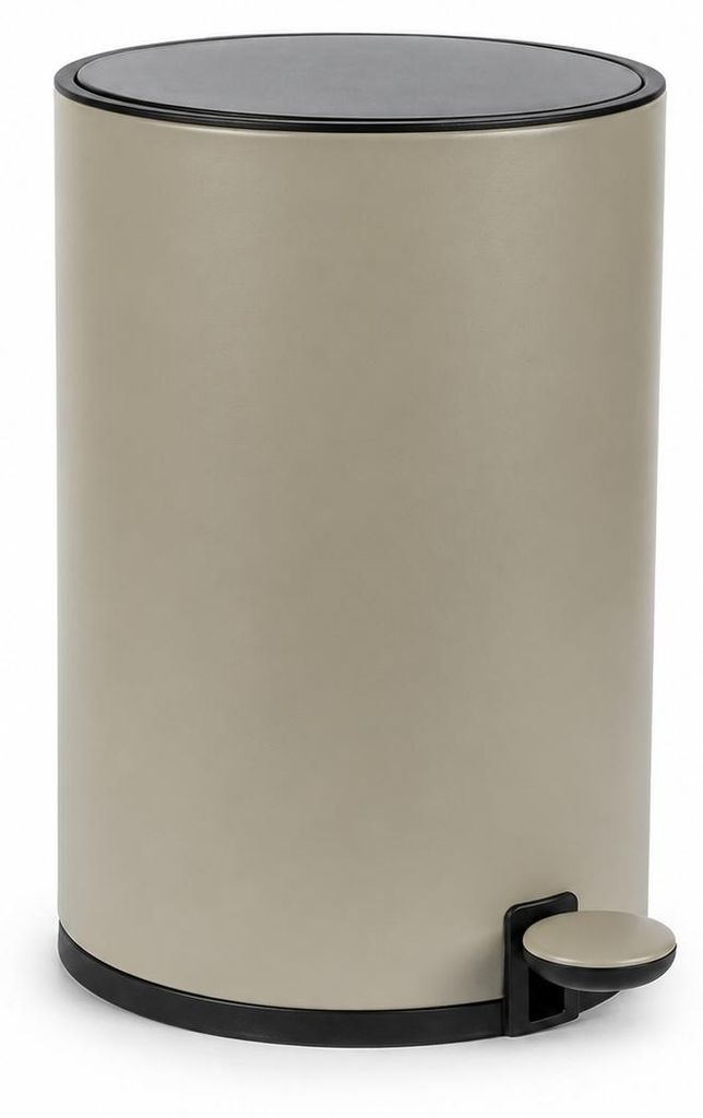 Pedaleimer 5l Braun Taupe - Treteimer Softclose Edelstahl Produktbild  KI-generiertes Bild