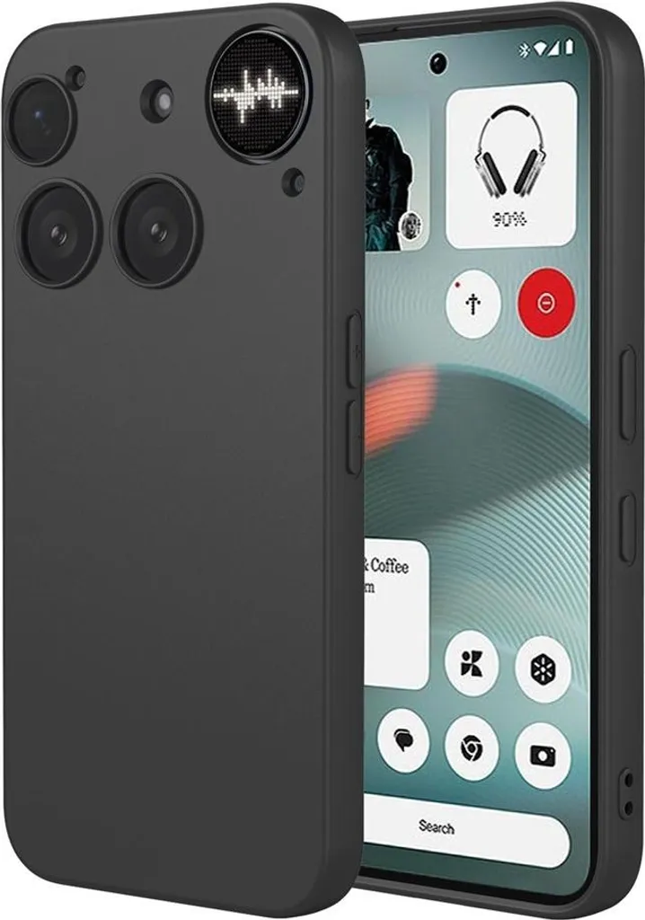 Custodia per Nothing Phone (3) - Cover posteriore in silicone Phonesta Soft Silk - Nero