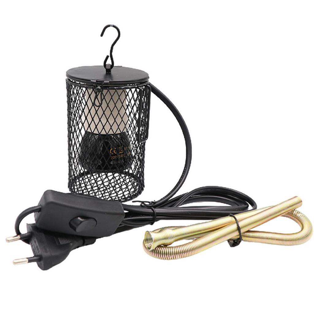 Heizlampe 50W, Infrarot-Keramik, EU-Standard 220V, Wärmelampe mit Schirm, Terrarium-Heizung für Schildkröten, Papageien, Echsen, Vögel, Winterz...