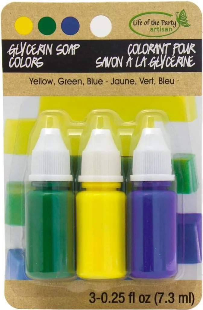 Kit 3 colorants pour savon glycérine ultra concentrés Jaune Vert et Bleu