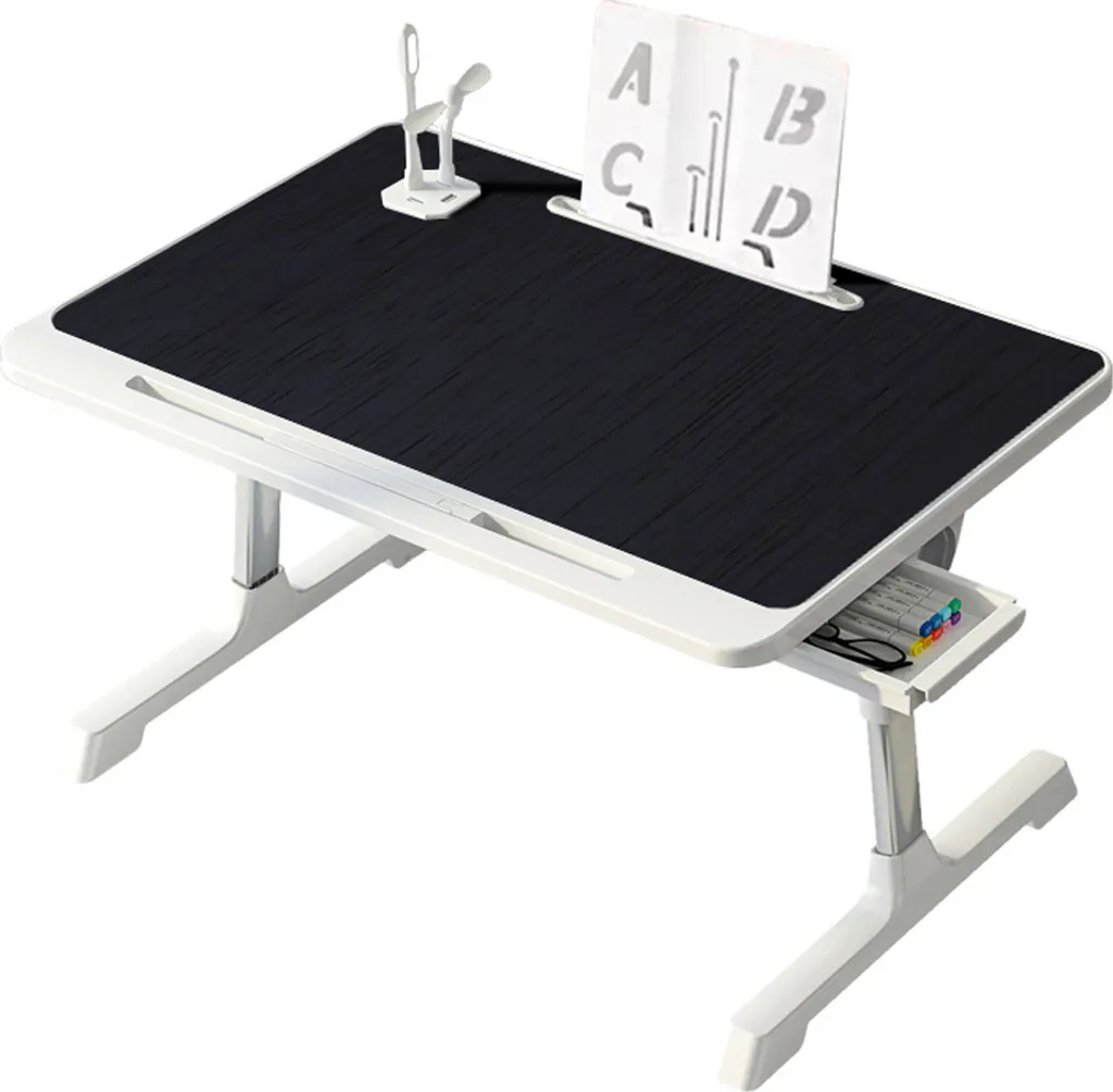 Table de lit multifonction réglable noire 60x40cm pour PC portable