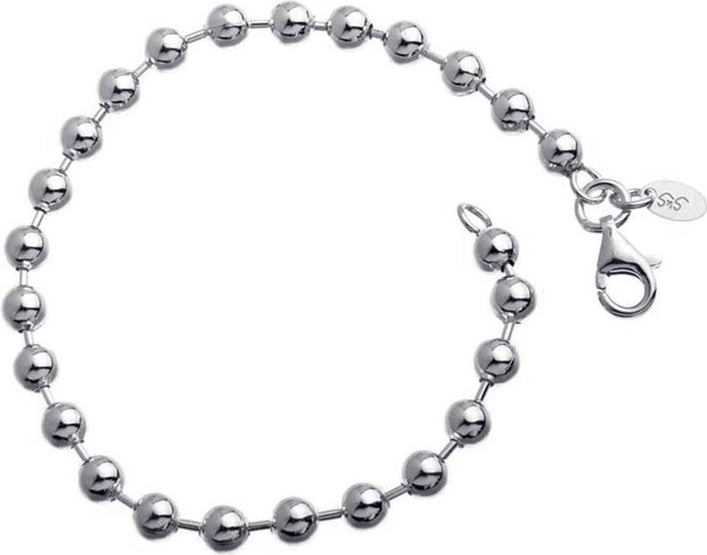 SILBERKETTEN STORE Kugelkette Armband 5mm - 925 Silber, Länge wählbar von 16-25cm - 23cm