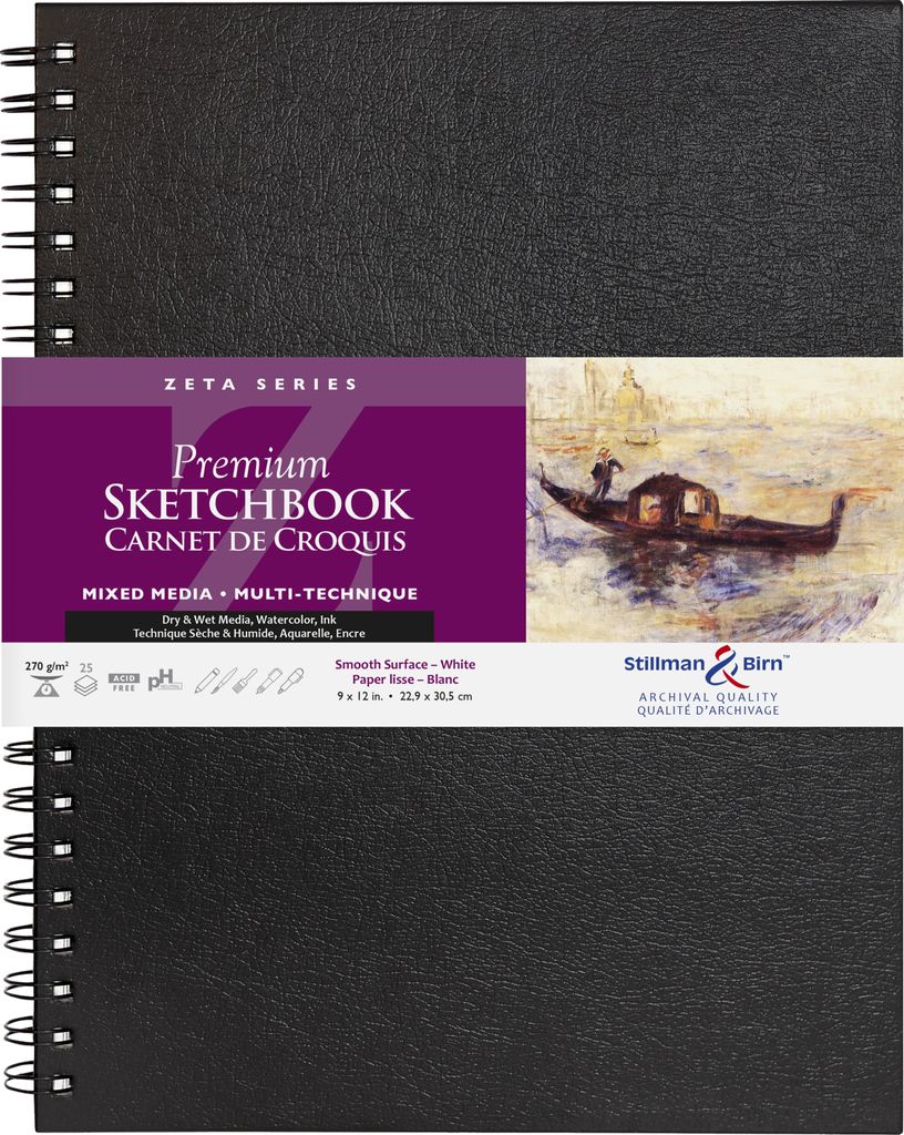 Clairefontaine Stillman&Birn Skizzenbuch 25 Blatt 22,9x30,5cm Weiß 900912SBC