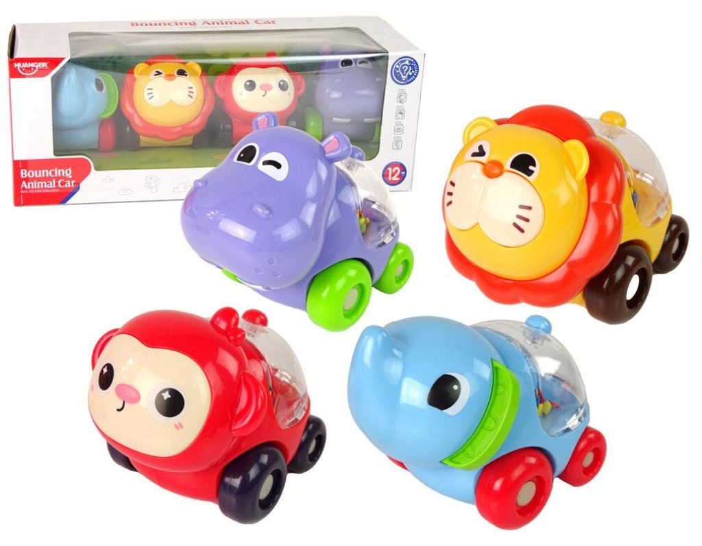 Leantoys Satz farbiger Fahrzeuge mit Kugeln