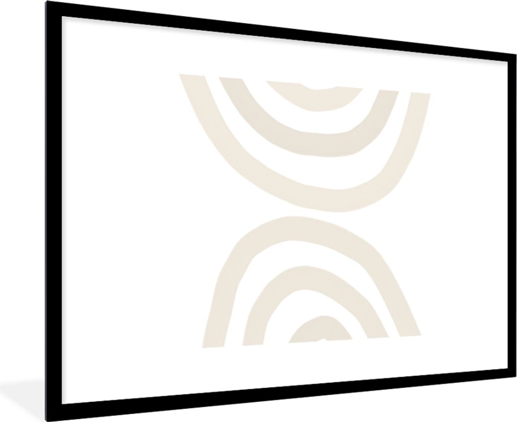 MuchoWow Gerahmtes Poster Regenbogen - Pastell - Design - Abstrakt 90x60 cm - Poster mit Schwarzem Bilderrahmen Wandposter Rahmen Foto Bilder - W...