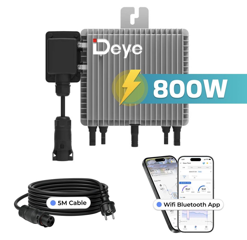 DEYE Mikro-Wechselrichter 800 W SUN-M80G4-EU-Q0 inkl. 5m Produktbild 