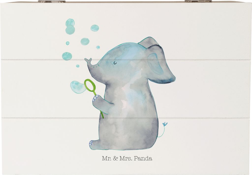 Mr. & Mrs. Panda Kiste Elefant Seifenblasen 22 x 15 cm - Weiß - Geschenk, Liebesspruch, Geschenkbox, Lustige Sprüche, Heimat, geschenkkiste, Lieb...