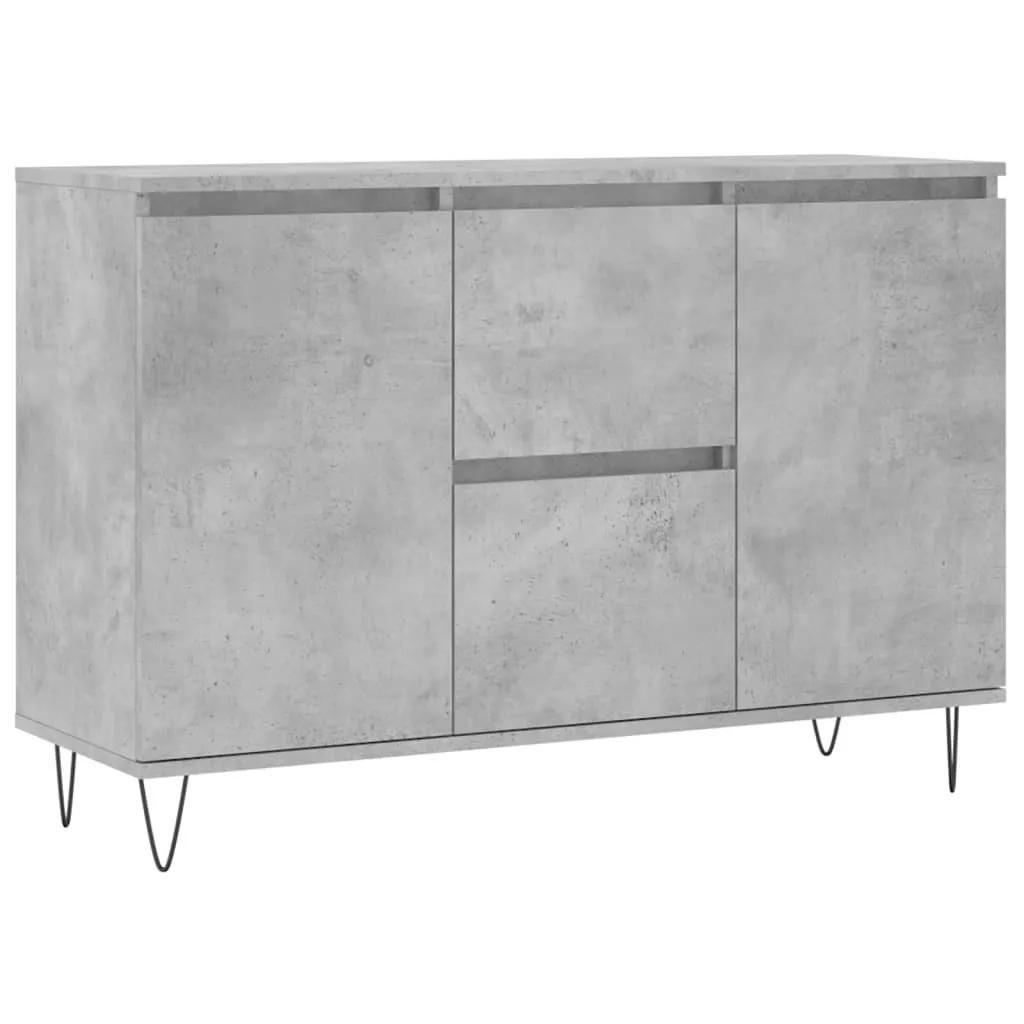 Credenza in cemento grigio 101,5x35x70 cm materiale a base di legno