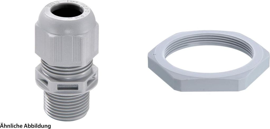 WISKA Verschraubung mit Gegenmutter M50x1,5 lang Polyamid (PA) Gewindelänge 18,0mm - 1 Stück