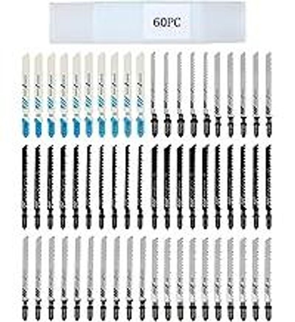 60tlg Stichsägeblätter Set – T-Schaft stichsägeblätter für holz, Kunststoff & Metall, Stichsägeblätter Holz, Sägeblätter Stichsäge, Pra...