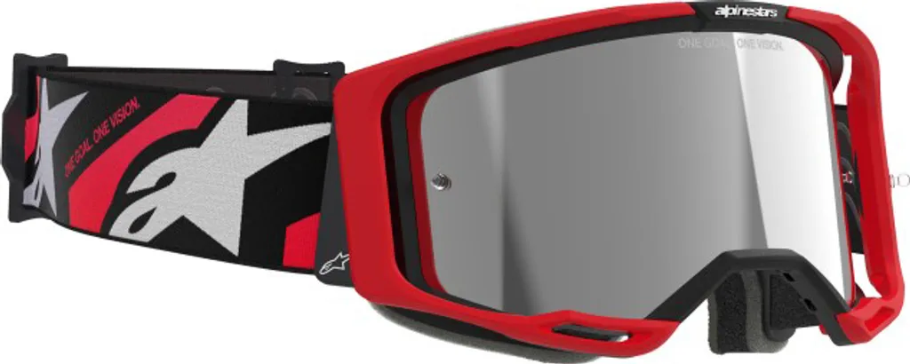 Masque de Cross Alpinestars Vision 8 Luar Rouge avec Écran Clair CAT0 Pro