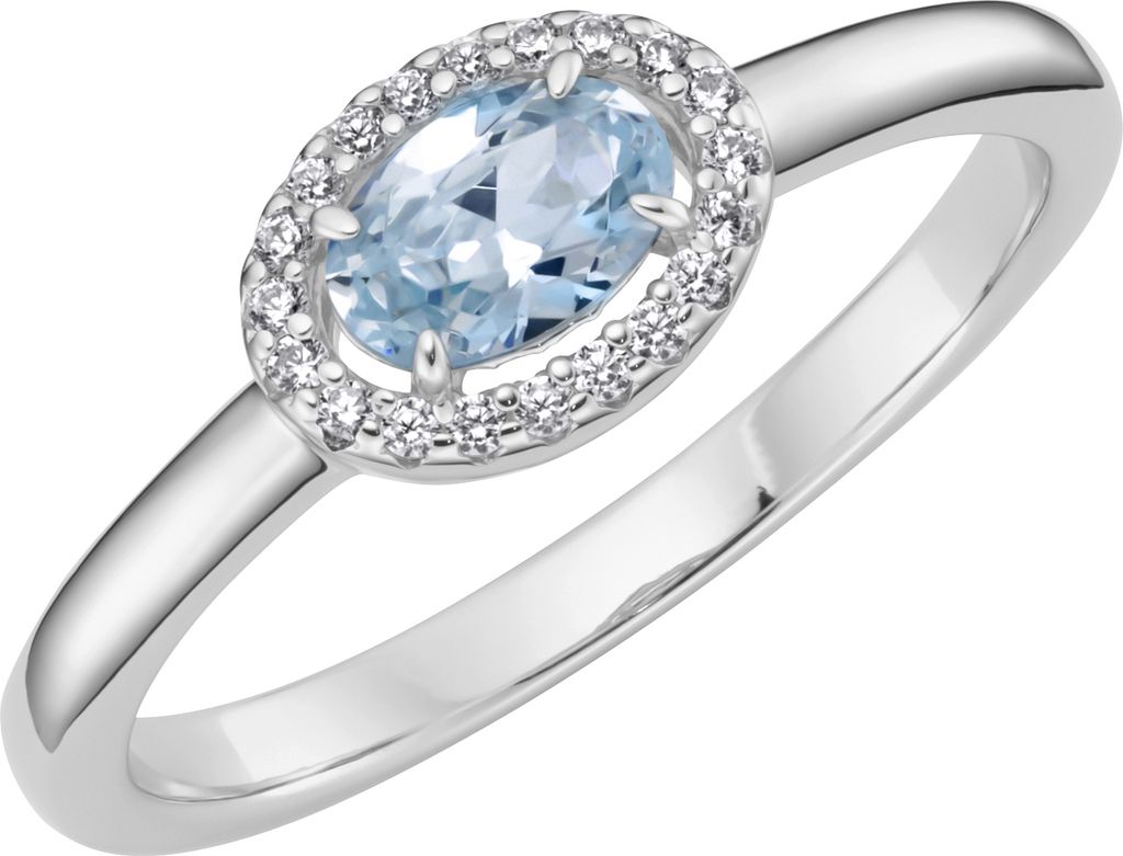 Ring Giorgio Martello Milano Ziersteine, Zirkonia weiß, Silber 925 Hellblau 50
