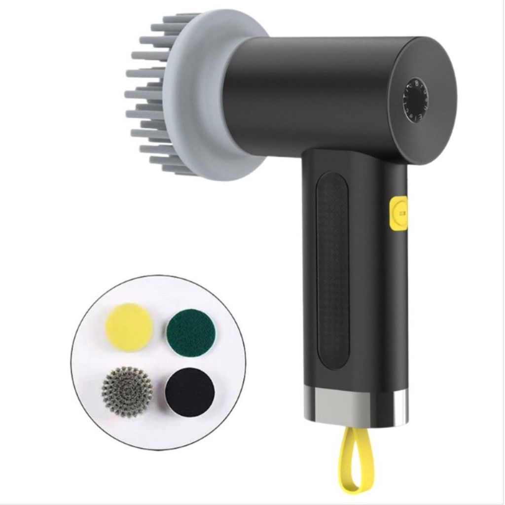 INF 360° Elektrische Handbürste Kunststoff 18cmx11.5cm für Küche und Bad Schwarz