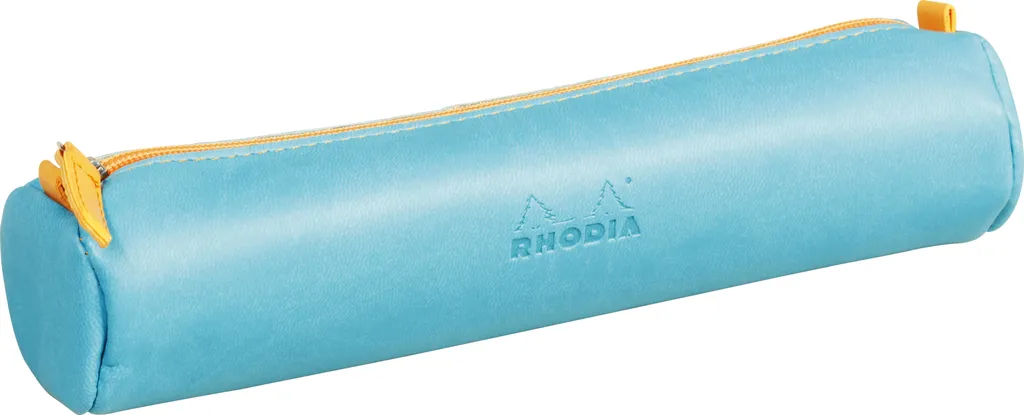 Grande trousse ronde turquoise Rhodia 21,5 cm pour stylos et crayons