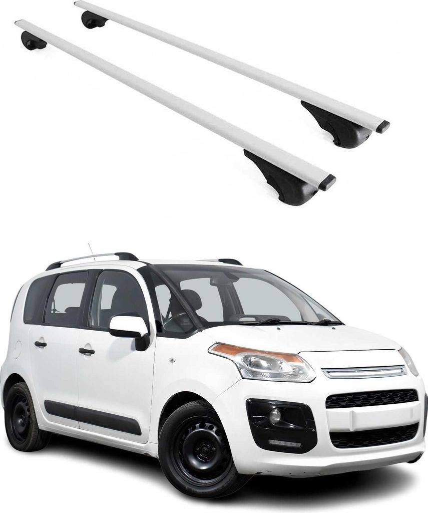 Dachträger Grundtäger für Citroen C3 Picasso 2008-2017 75kg Metall Silber 2 tlg